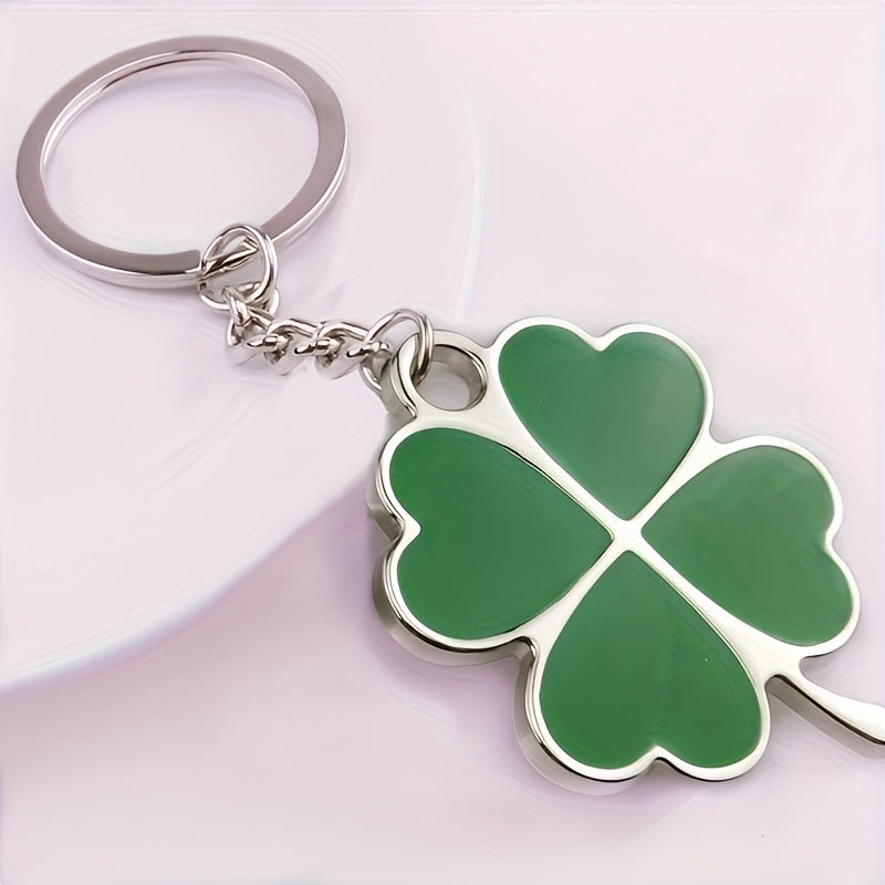 Four Leaf Clover Keychain Luck Couples Key Ring Creative Keychain