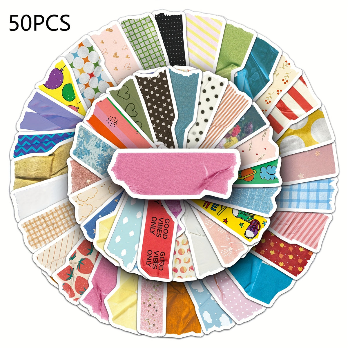 50 Colorful Polka Dot Stickers with Adhesive Tape Reusable Self Adhesive Deca