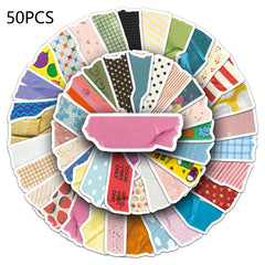 50 Colorful Polka Dot Stickers with Adhesive Tape Reusable Self Adhesive Deca