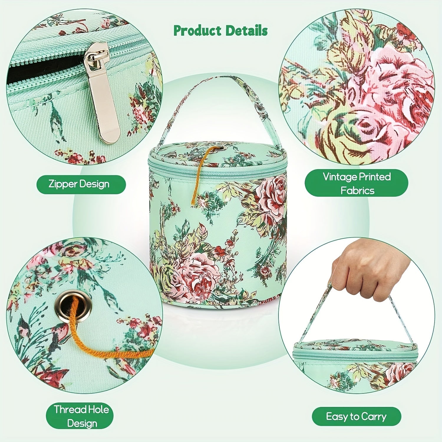 Small Portable Yarn Storage Bag Knitting Crochet Organizer