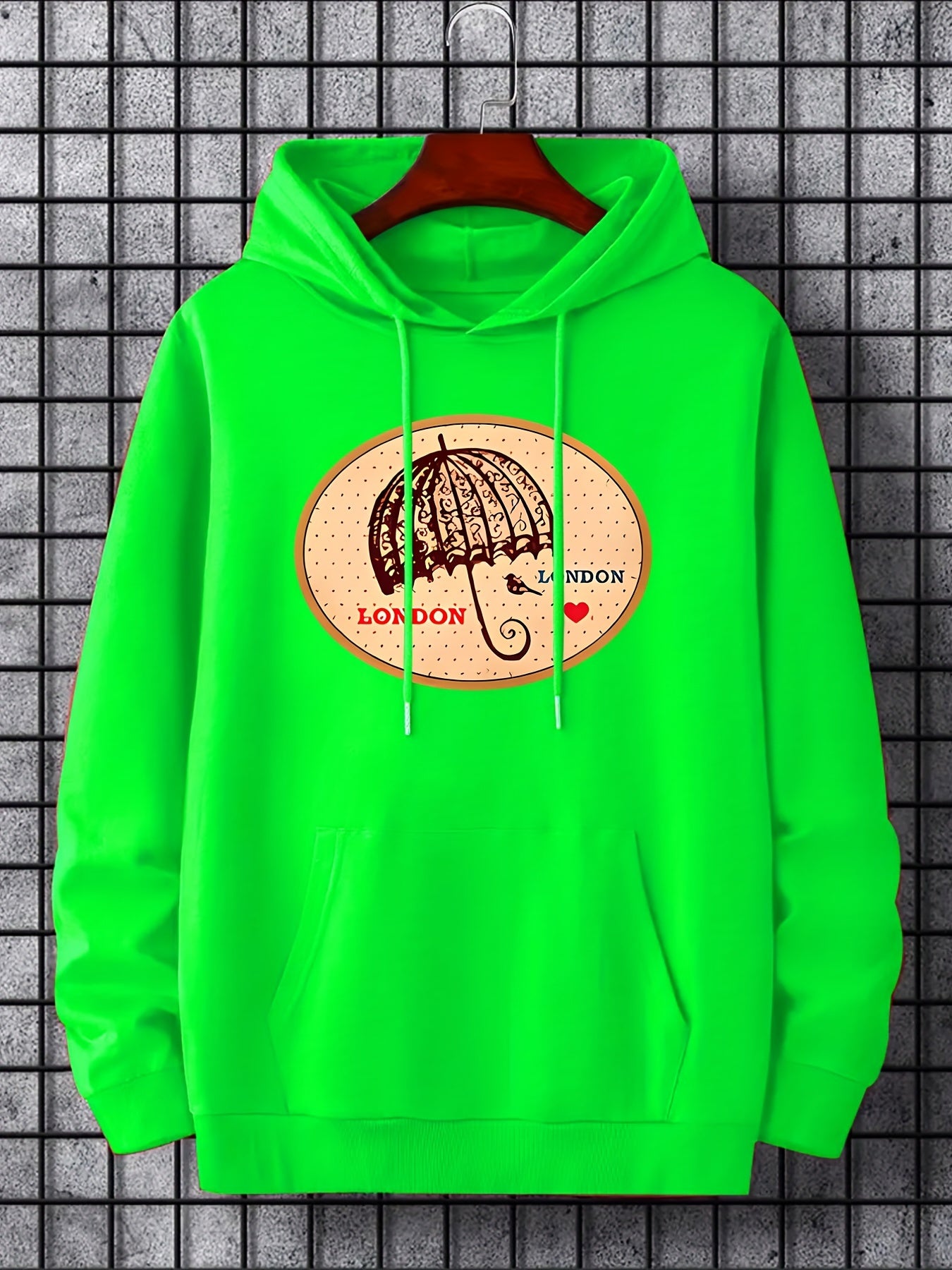 'London' Umbrella Print Hoodie Hoodies For Men