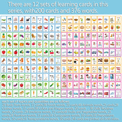 205 Colorful Learning Flashcards - High Frequency Words Vocabulary Building