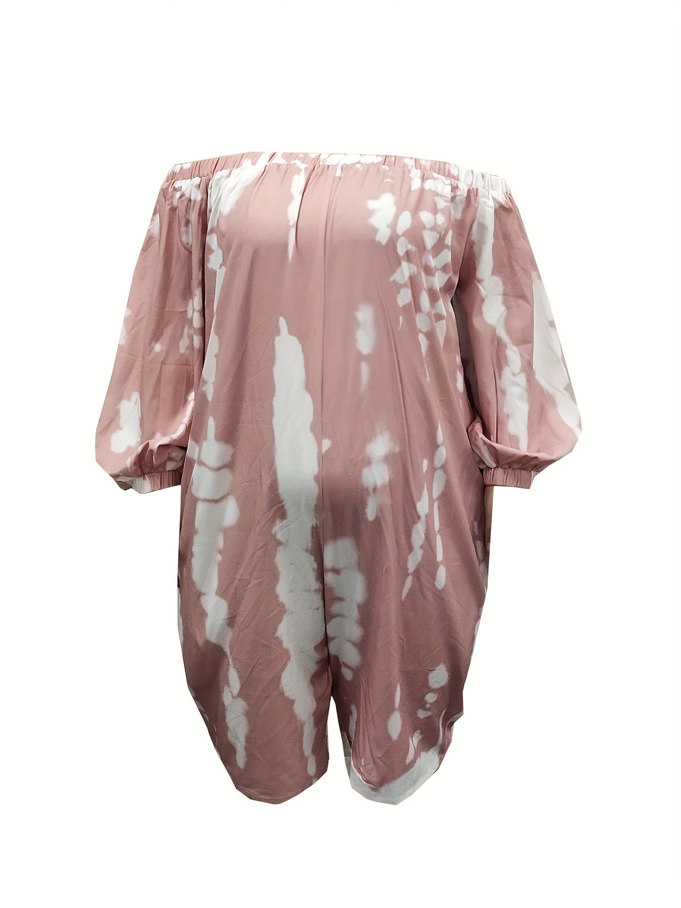  Off Shoulder Tie Dye Sleeve Romper