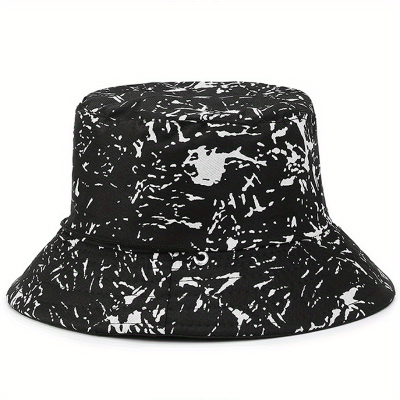 Tie Dye Print Sun Hat Solid Cotton Bucket Hat Casual Outdoor UV Protection Booni