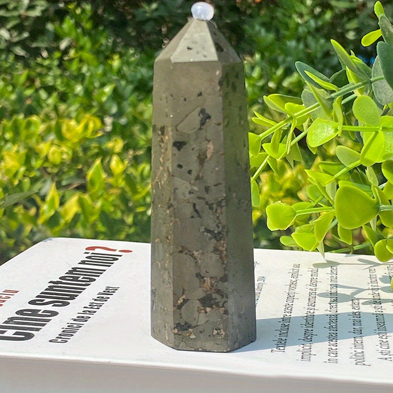 Natural Crystal Pyrite Healing Point Wand Home Decoration