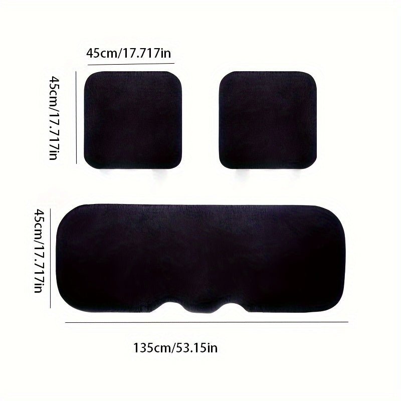 3pcs Car Cushion Winter Plush Seat Cover Auto Keep Warm