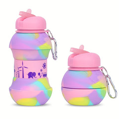 550ml Foldable Water Bottle Portable Leakproof Shatterproof for Outdoor Travel