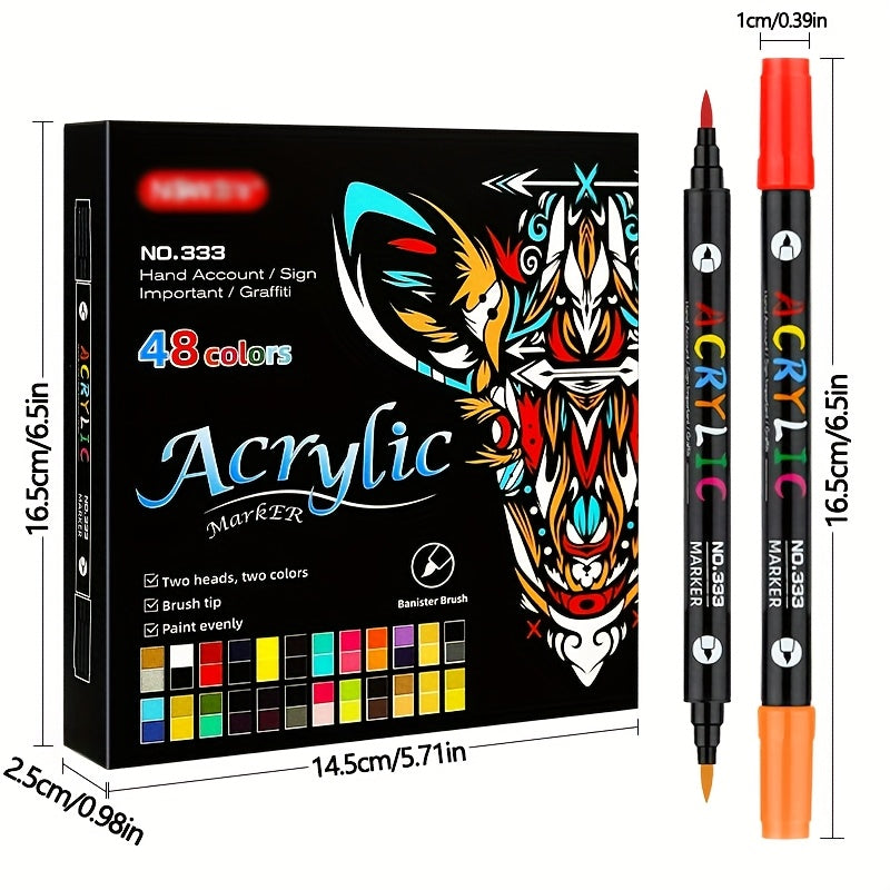 72 Dual Tip Acrylic Markers Vibrant Art Supplies for Students
