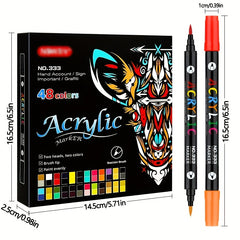 72 Dual Tip Acrylic Markers Vibrant Art Supplies for Students