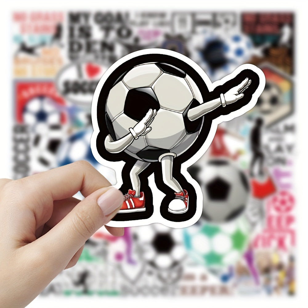 100Pcs Soccer Stickers Waterproof for Laptop Water Bottles