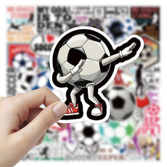 100Pcs Soccer Stickers Waterproof for Laptop Water Bottles