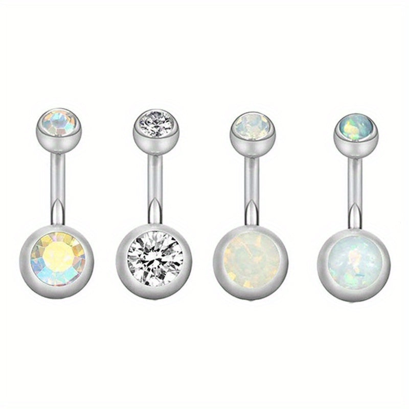 4PC Bee Navel Bar Pack Cz Belly Ring Set Women Belly Button Piercing