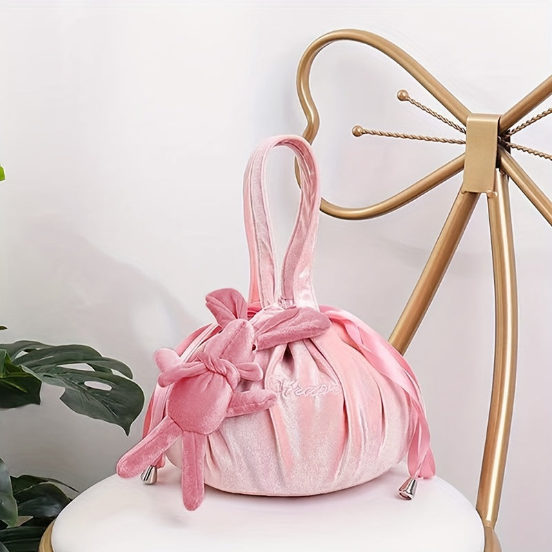 Minimalist Bunny Drawstring Bag for Travel Toiletries