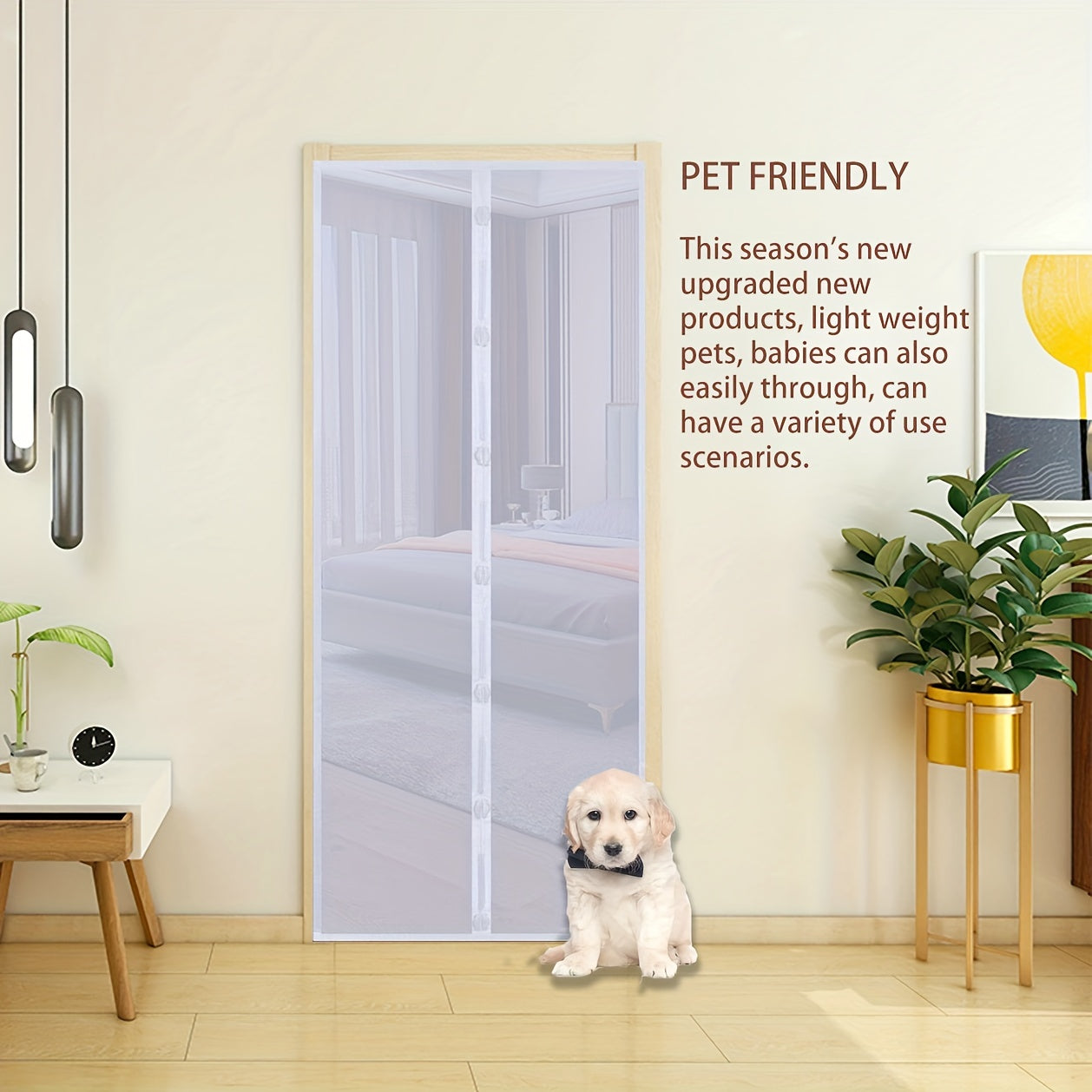 Magnetic Screen Door Keep Bugs Out Let Breeze In Curtain Single Door 96 205