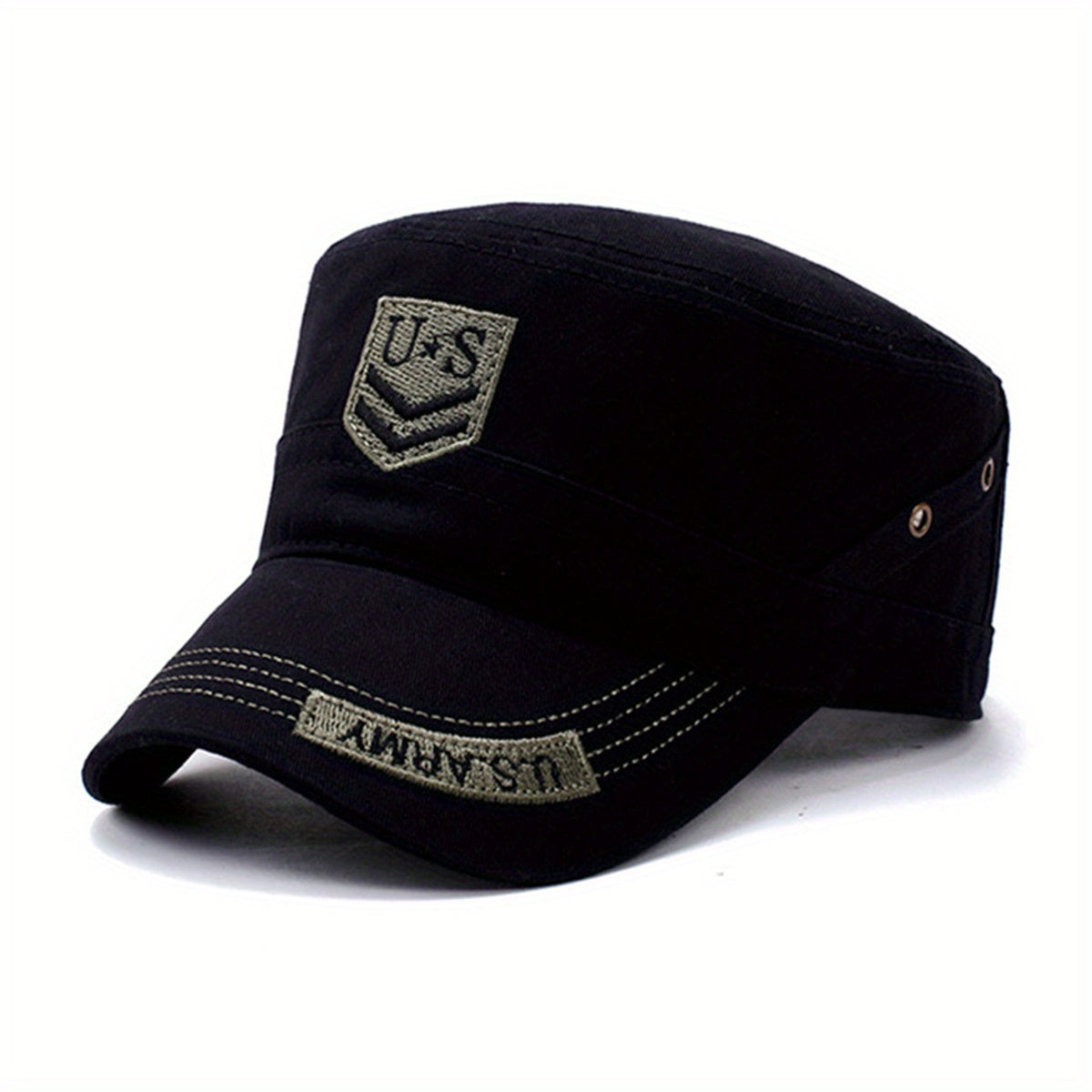 US Army Embroidered Flat Hat Camo Military Flat Cap