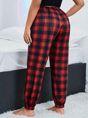 Women's Plus Plaid Print High Stretch Pajama Pants
