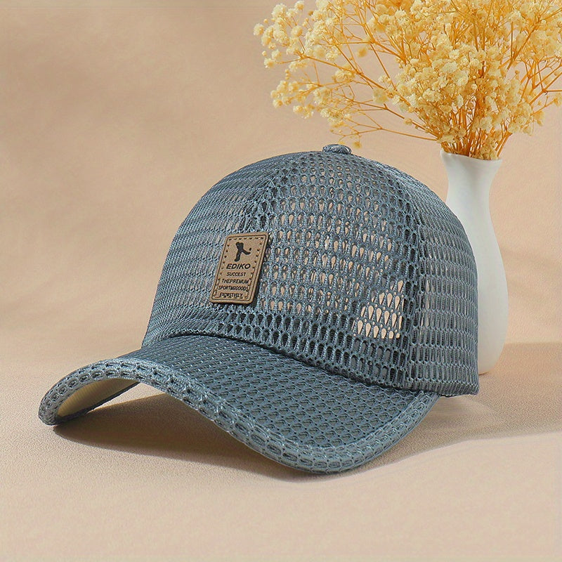 Mesh Hollow Breathable Trucker Hat Unisex Sunscreen Baseball Cap