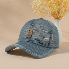Mesh Hollow Breathable Trucker Hat Unisex Sunscreen Baseball Cap