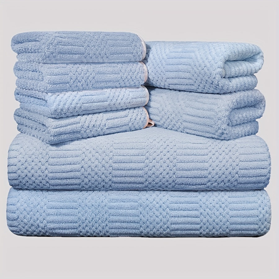 8pcs Microfiber Towel Set Soft & Absorbent Bath Linen Sets
