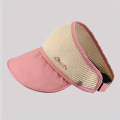 Backless Ponytail Visor Hat Wide Brim UV Protection Sun Hat