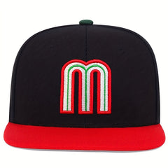M Embroidery Snapback Hat Unisex Baseball Cap Block Sunshade Dad Hats
