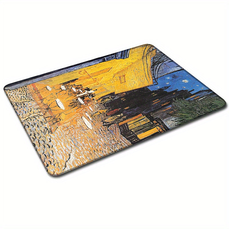 Street Scene Hand-Painted Mouse Pad, Office Game Computer Cloth Lock Edge