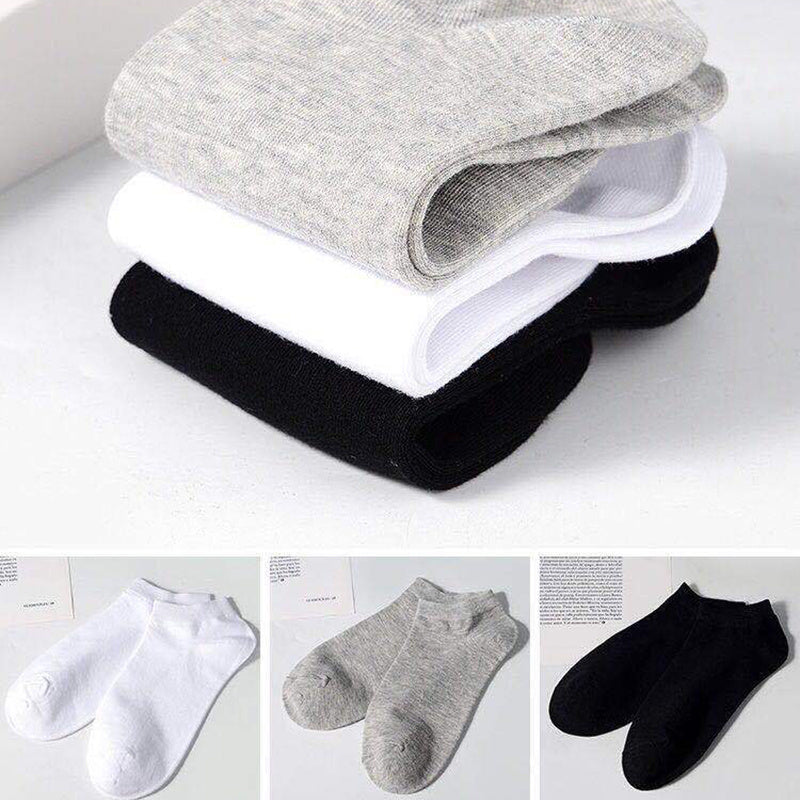 5 Pairs Women's Solid Boat Socks No Show Socks