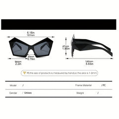 Y2K Irregular Cat Eye Sunglasses Jelly Frame Gradient Glasses UV400