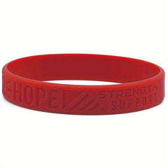 Firefighter Fireman Red Awareness Ribbon Silicone Bracelet