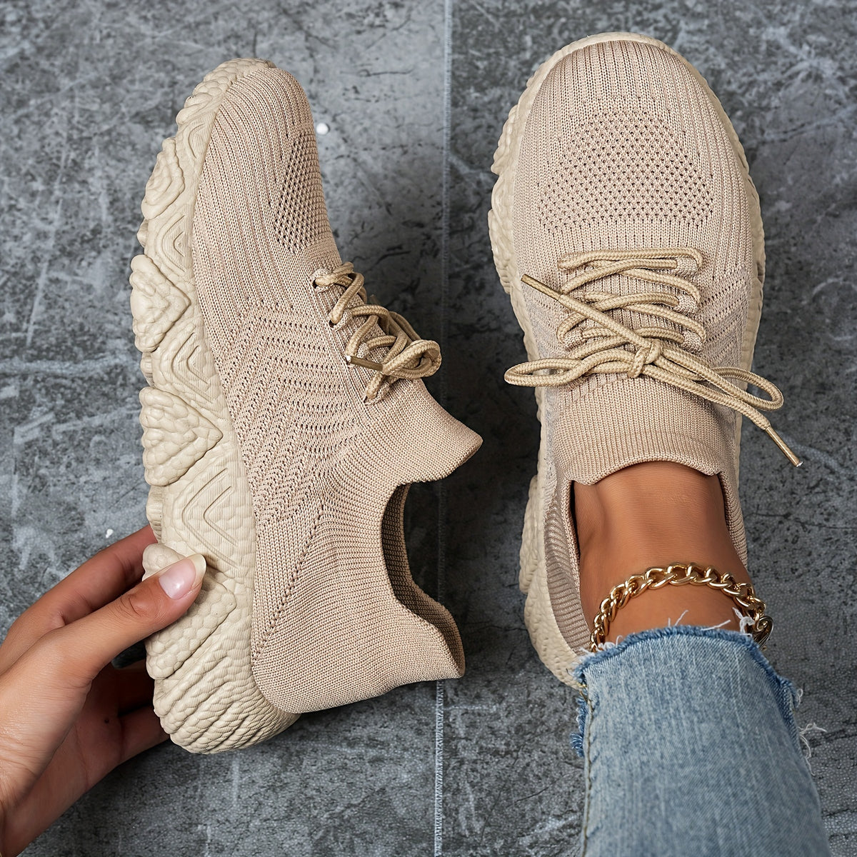 Mesh Low Top Chunky Sneakers Comfortable Running Shoes