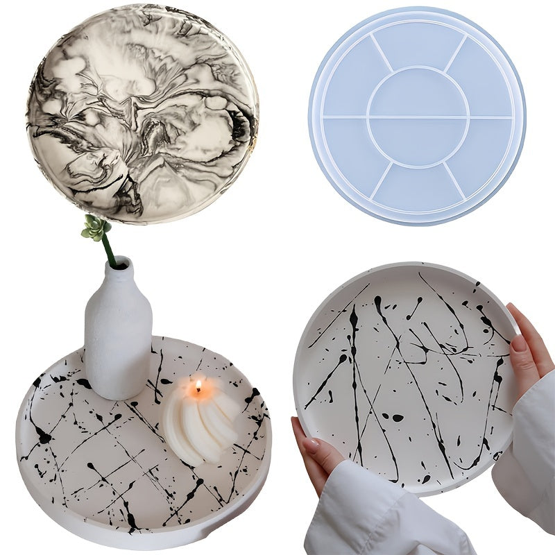 Round Tray Silicone Mold for Concrete Storage Resin Dish Plate Craft Molds