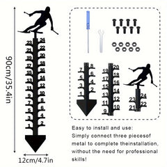 Snow Gauge Metal Snowfall Measuring Rod Winter Skiing Ruler Christmas Gift