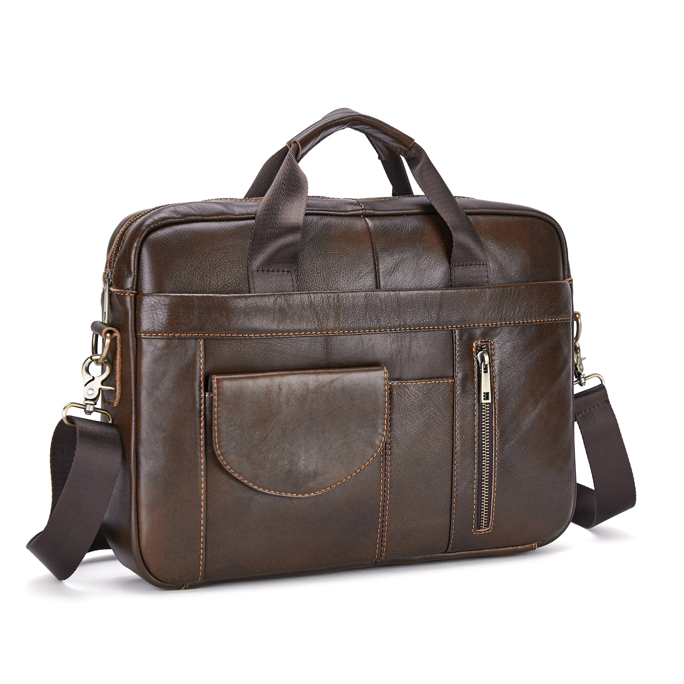 Vintage Leather Men's Bag Top Layer Cowhide Handbag Men's Briefcase