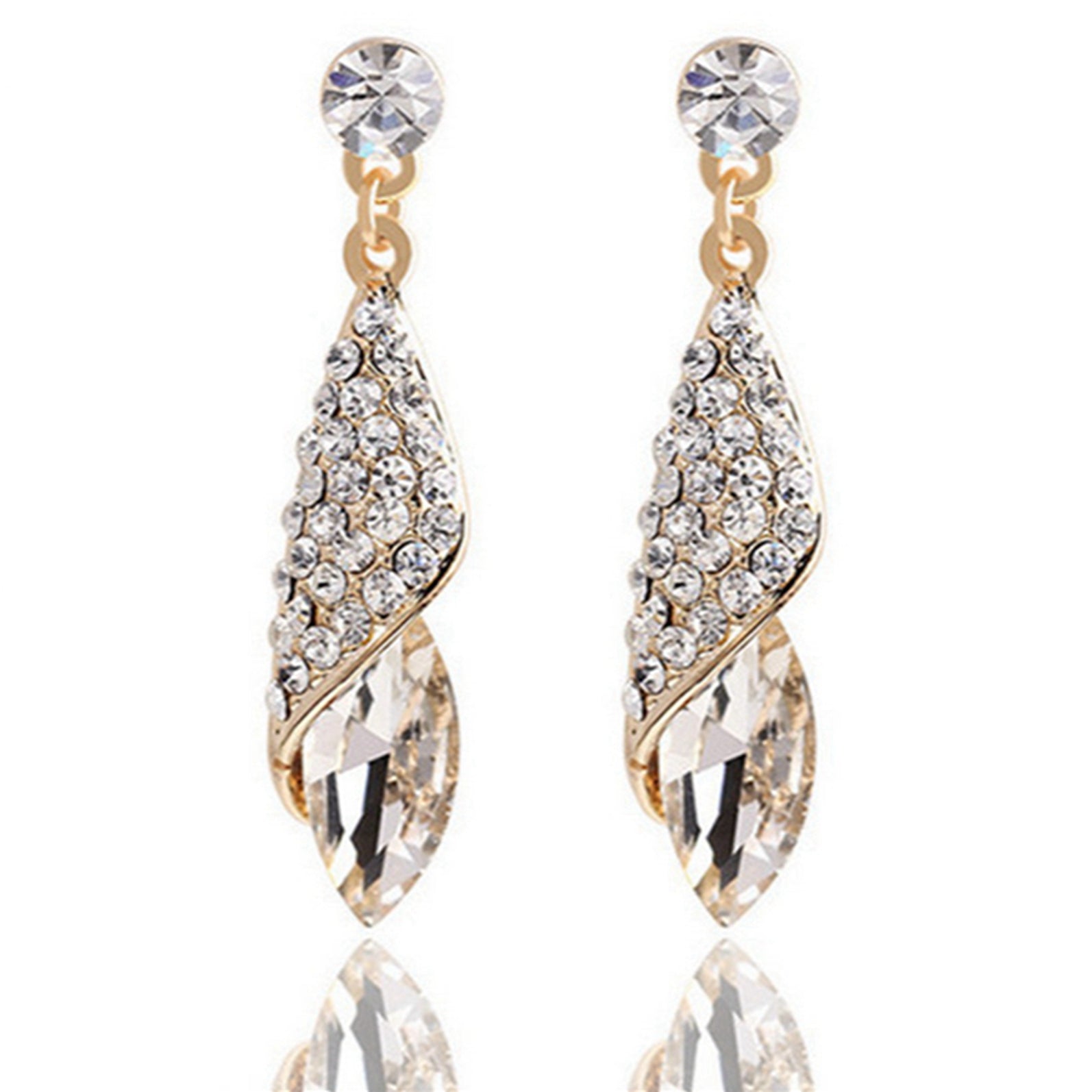 Vintage Teardrop Crystal Earrings for Women Girls Party Wedding