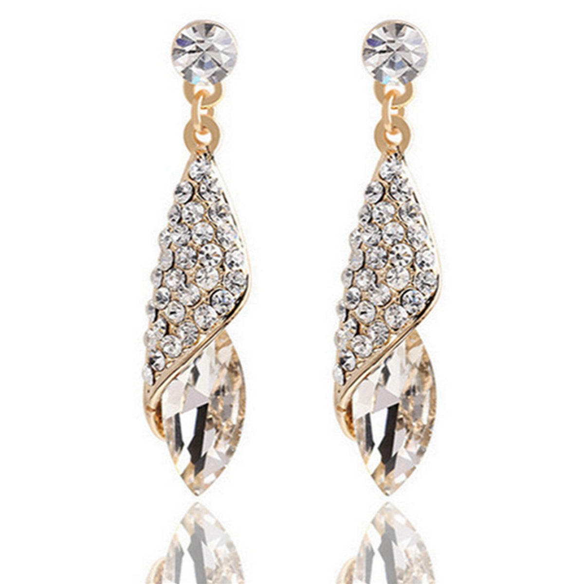 Vintage Teardrop Crystal Earrings for Women Girls Party Wedding