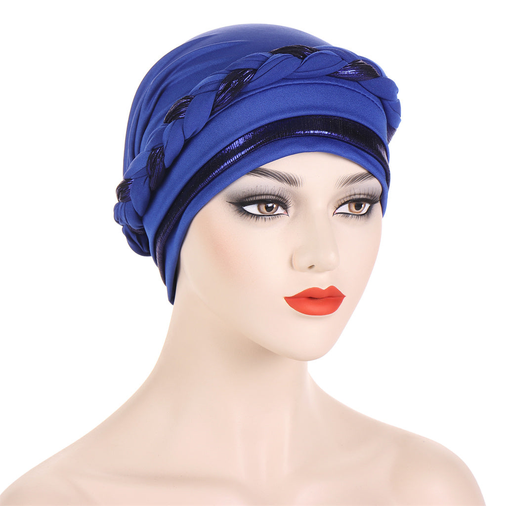 Braided Twist Turban Hat Block Beanies Women's Bandana Outdoor Hijab Hat