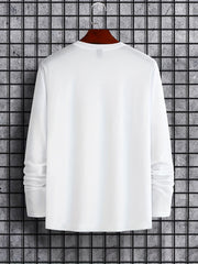 Men's Solid Crew Neck Long Sleeves T shirt Casual Comfy Shirts