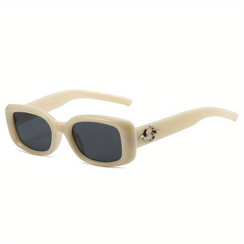 Y2K Square Sunglasses Hiphop Metal Planet Decor Beach Party Club UV400
