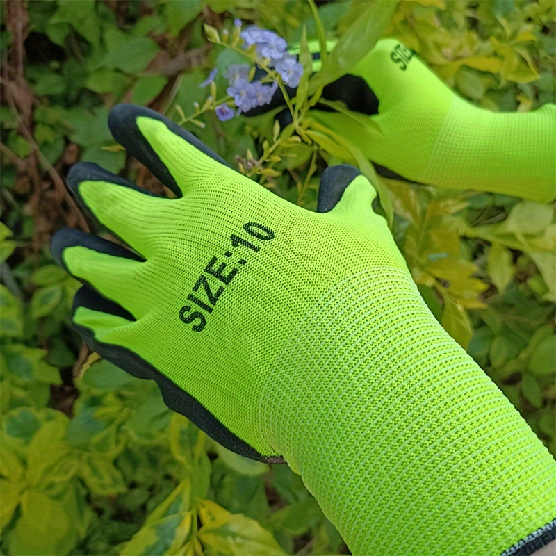 Gardening Gloves Rubber Coated Protective Work Gloves Medium Size