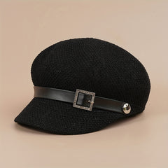 Hollow Out Beret Solid Breathable Newsboy Hat British Style Octagonal Hats