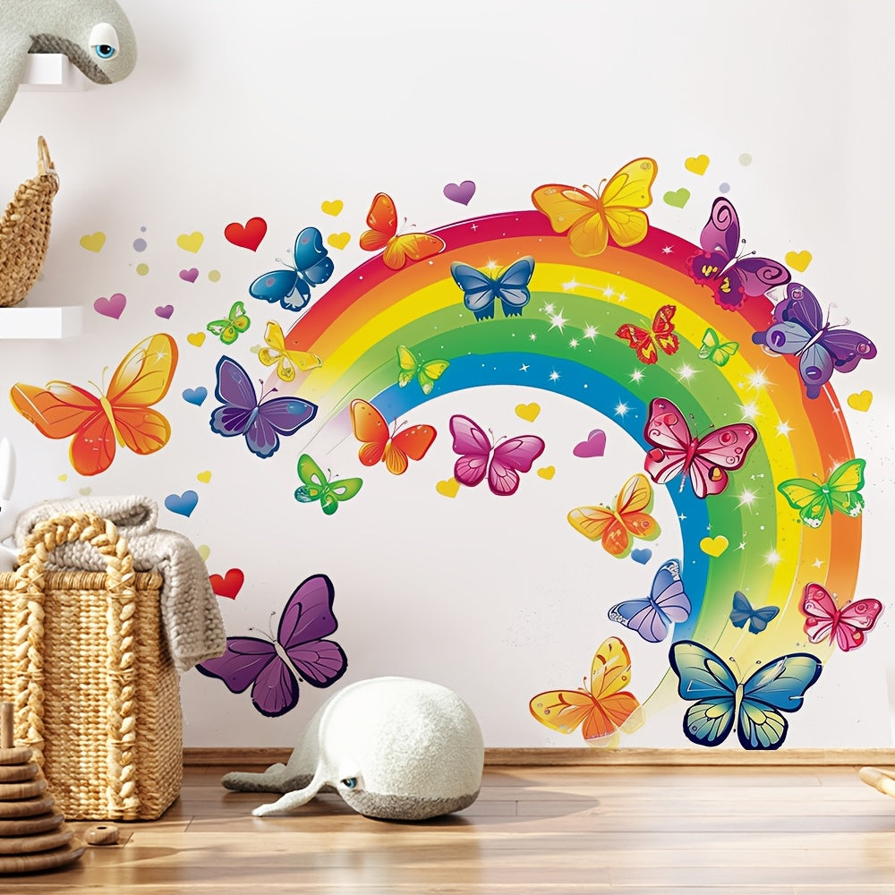 Rainbow Arch Butterfly Heart Star Wall Decal Sticker