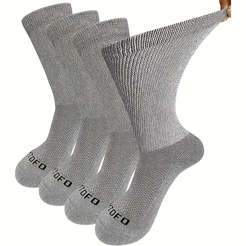 Putuo 4 Pairs Diabetic Socks for Men and Women Machine Washable Daily Wear