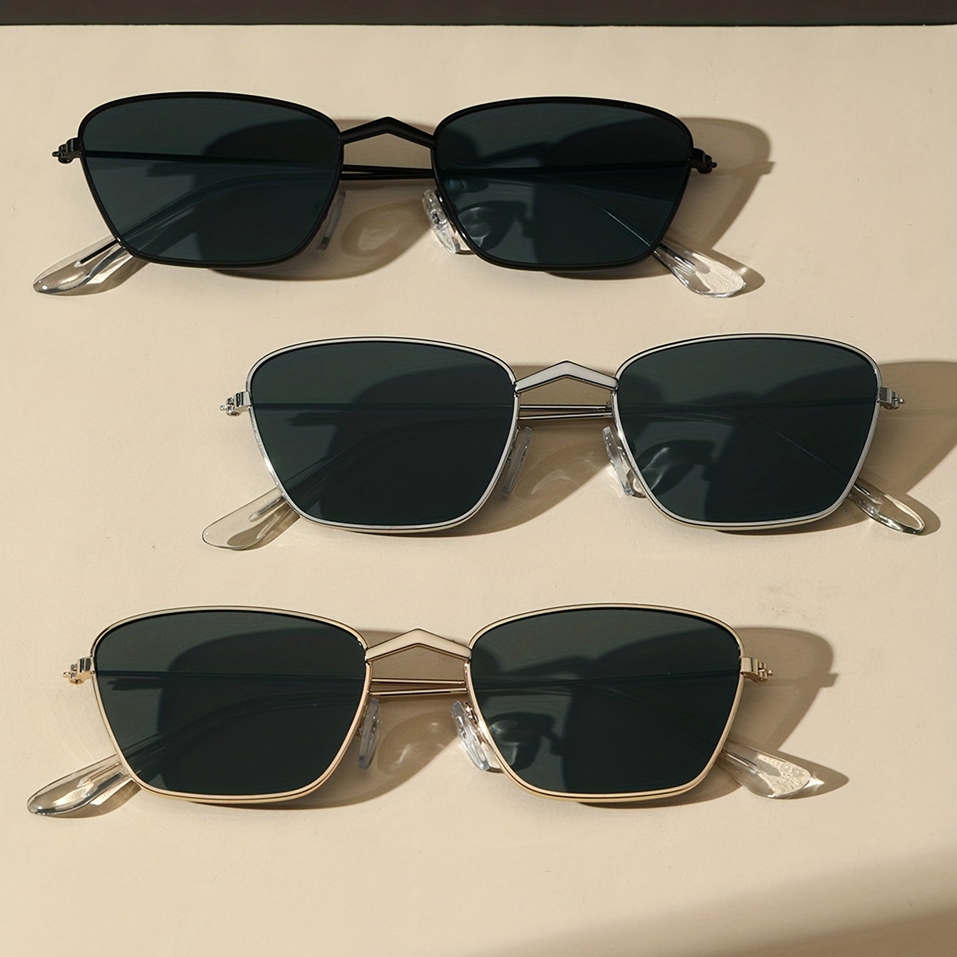 Square Metal Sunglasses for Men Women UV400