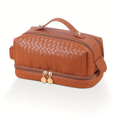 Checkered Pattern Makeup Bag Large Travel Comestic Bag Women's Toiletry Bag