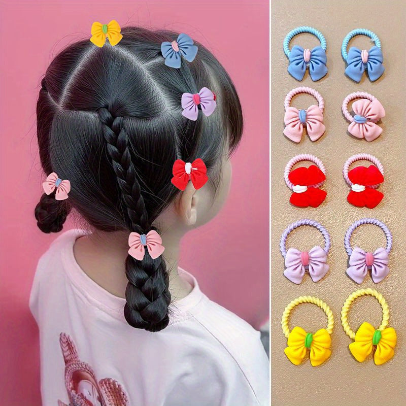10pcs Flower Hair Ring High Elastic Headwear