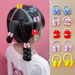 10pcs Flower Hair Ring High Elastic Headwear