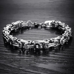 304 Stainless Steel Mens Byzantine Chain Plated Jewelry Set