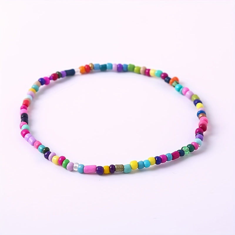 Colorful Glass Bead Bracelet Anklet Boho Accessories