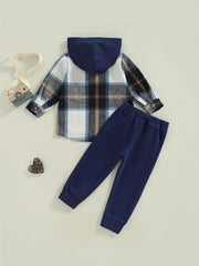 2Pcs Baby Boy's Hoodie Shirt & Pants Set Sweatsuit Outfit