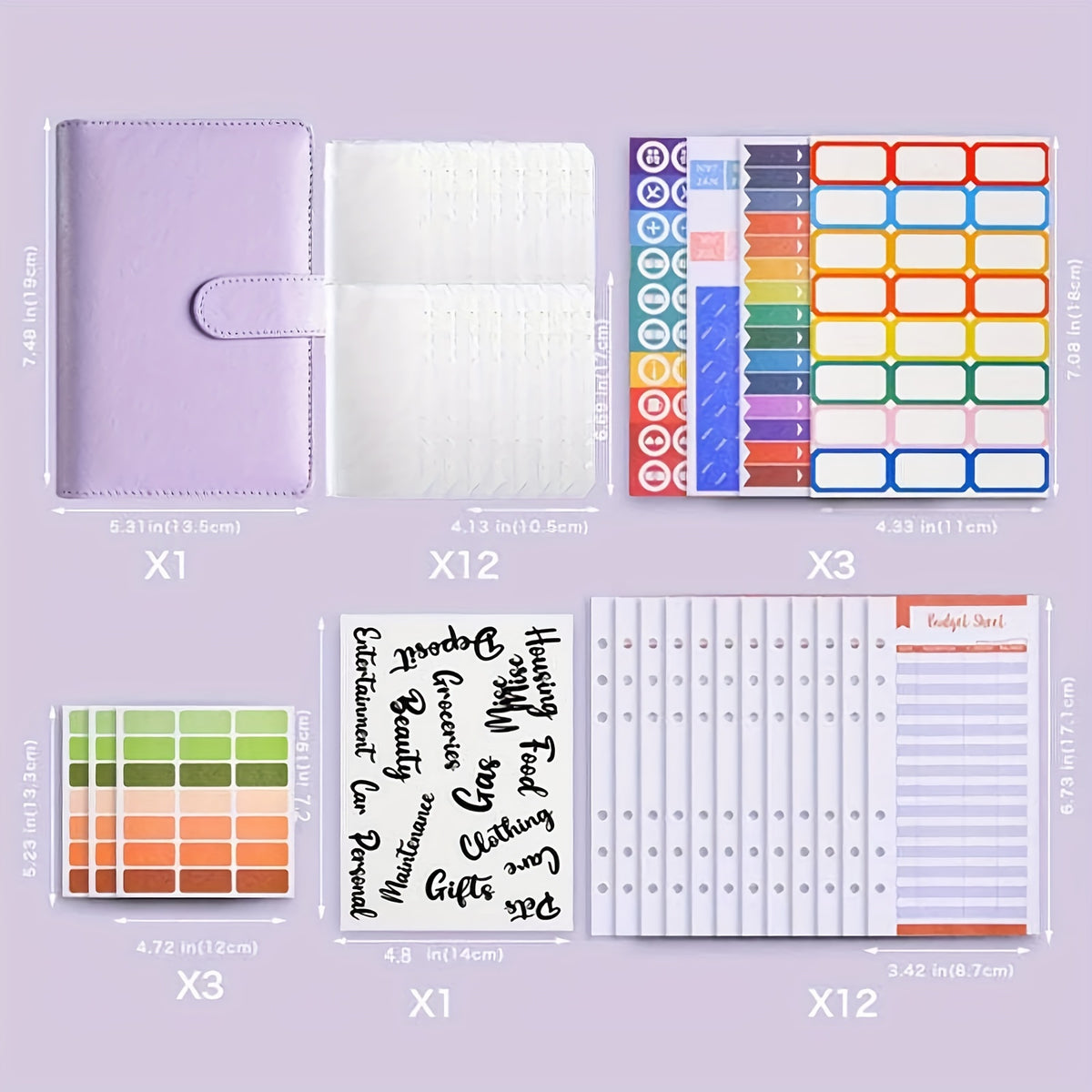 Budget Binder Set with Zipper Envelope A6 Budget Folder